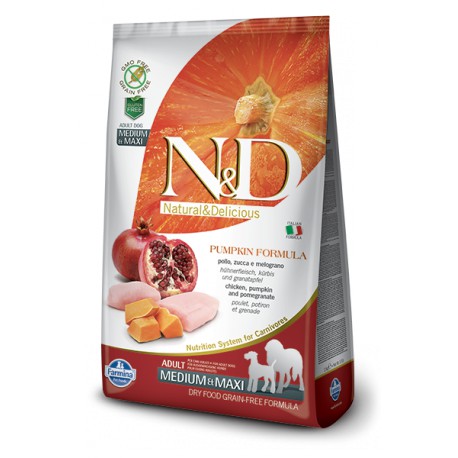 N&D zucca,pollo e melograno medium/maxi adult 12kg.
