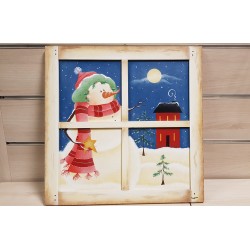 HANDMADE QUADRO in legno stile country painting