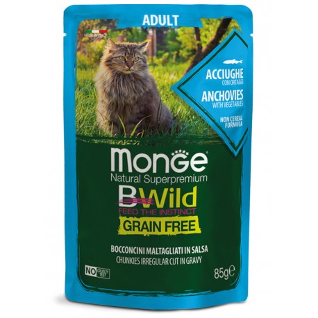 MONGE CAT BWILD busta acciughe 85 gr.