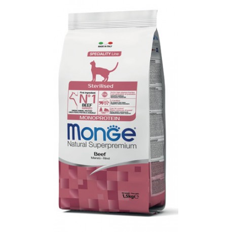 MONGE CAT sterilised monoproteico manzo 1.5 kg.