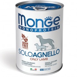 MONGE DOG MONOPROTEICO SOLO patè agnello 400 GR.