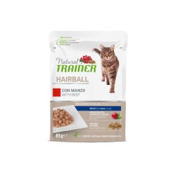 NATURAL TRAINER cat hairball manzo busta  85 gr.