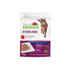 NATURAL TRAINER cat sterilised busta manzo  85 gr.