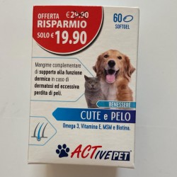 ACTIVE PET cane/gatto BENESSERE CUTE e PELO 60 SOFTGEL