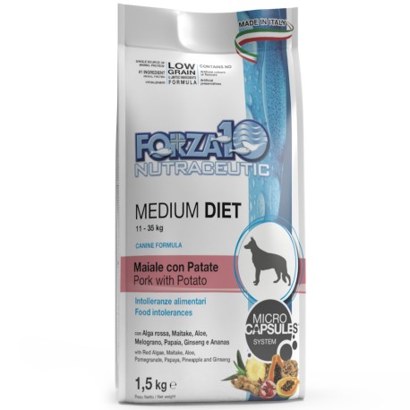 FORZA 10 dog MEDIUM DIET maiale con patate KG. 1.5