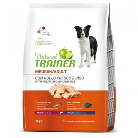 NATURAL TRAINER dog medium ADULT kg.3 pollo