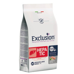 EXCLUSION dog Veterinary Diet Hepatic kg.2 medium/large maiale, piselli e riso